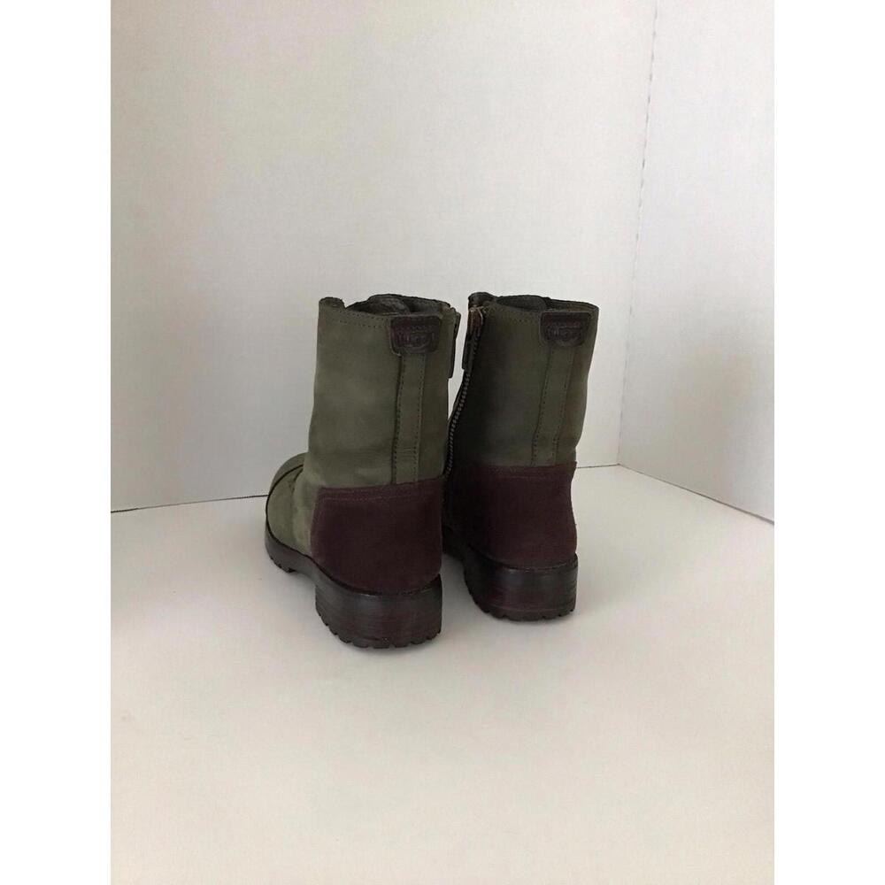 UGG Kilmer Green Leather Lace Up Combat/ Military Style Boots Women's Size 7 - Picture 9 of 9